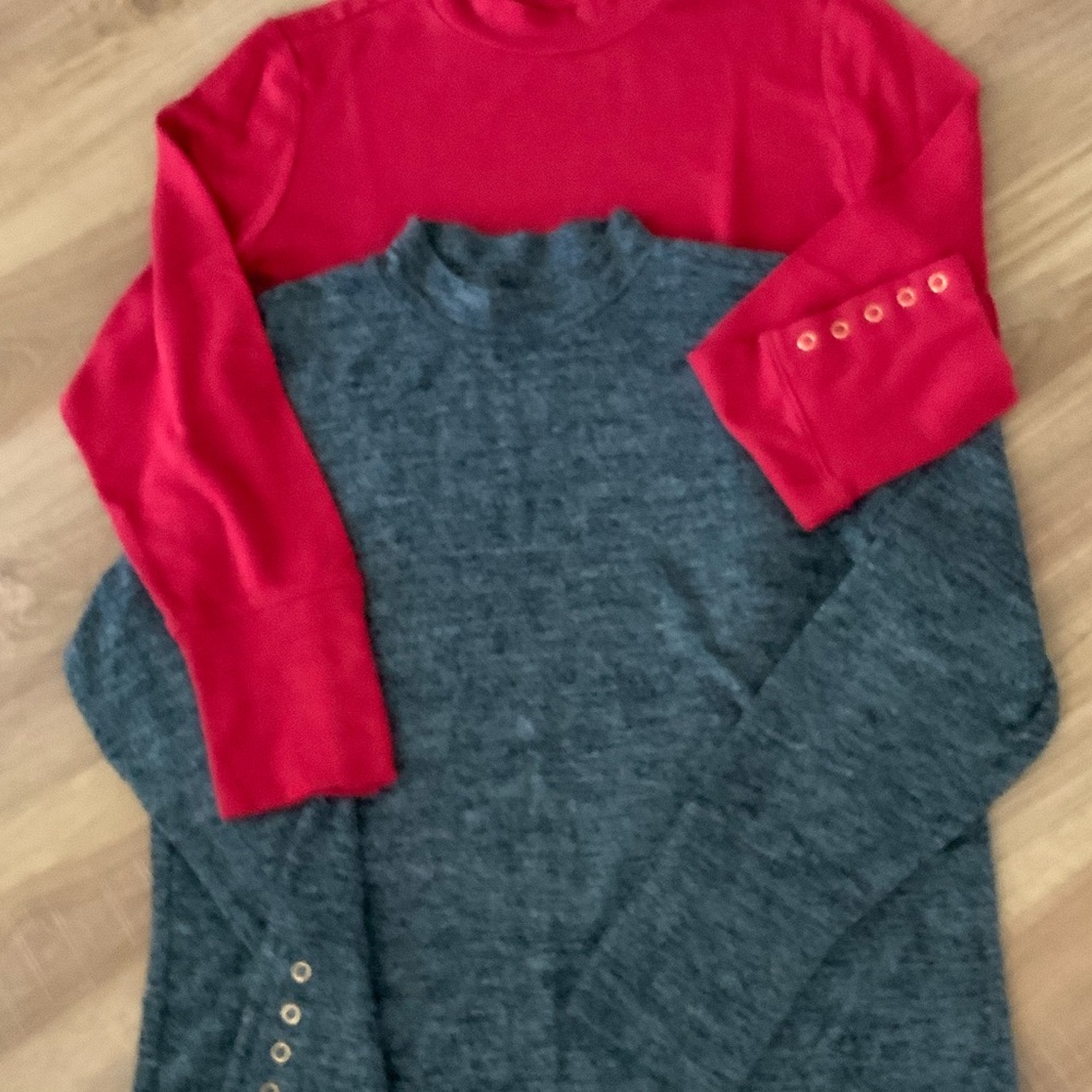 Red and Charcoal Layered Sweater Set